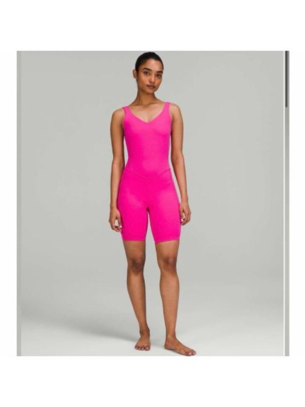 Lululemon Align Onesie 8 Sonic Pink Nulu Bodysuit Romper Size 4 Yoga Run
